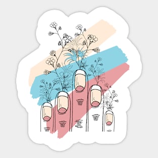 Flowers at your fingertips Sticker